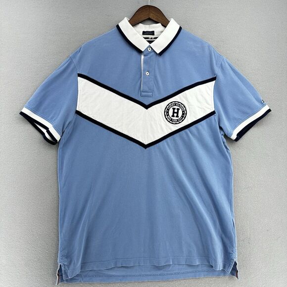 2014 Tommy‎ Hilfiger Custom Fit Coupe Sur Mesure Polo Shirt Blue Men's XL Y2K - Picture 1 of 8